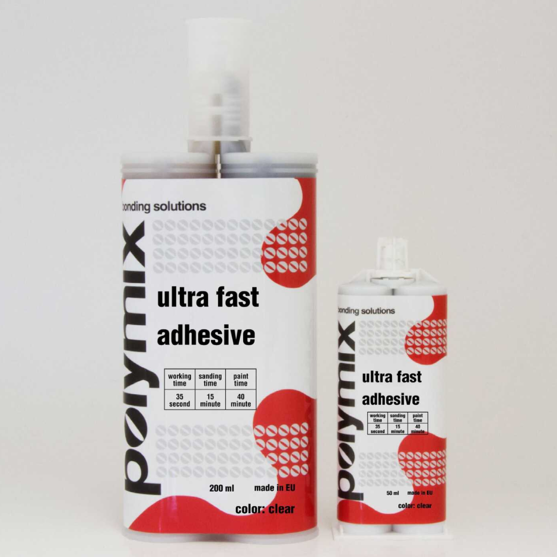 Polymix Universal Black Semi Rigid Plastic Repair & Adhesive Cartridge 200ml