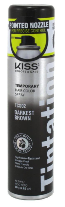 Tintation Temporary Hair Color Spray, Darkest Brown, 2.82 oz