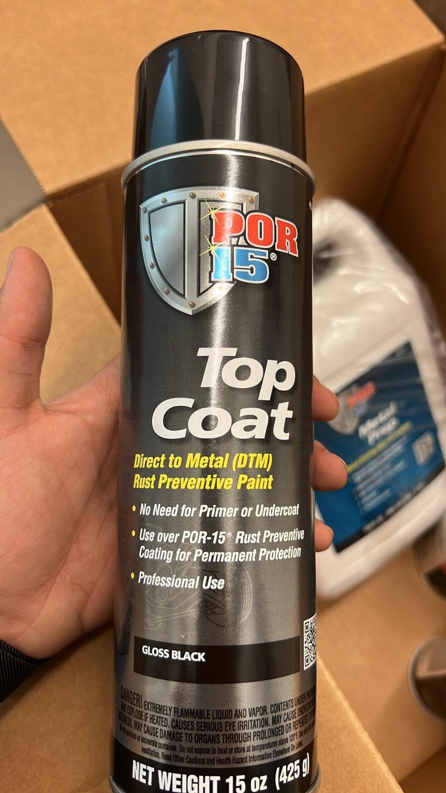 POR-15 45818 Top Coat Gloss Black 15 oz Spray Aerosol