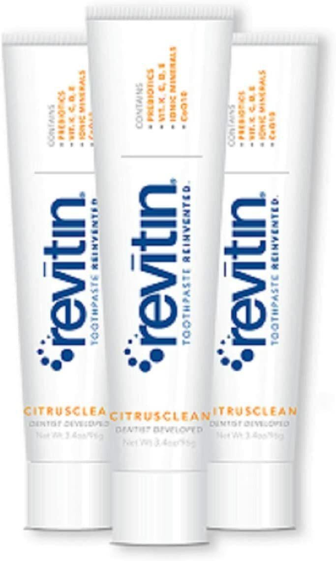Revitin Natural Toothpaste and Prebiotic Oral Therapy - Pack of 3