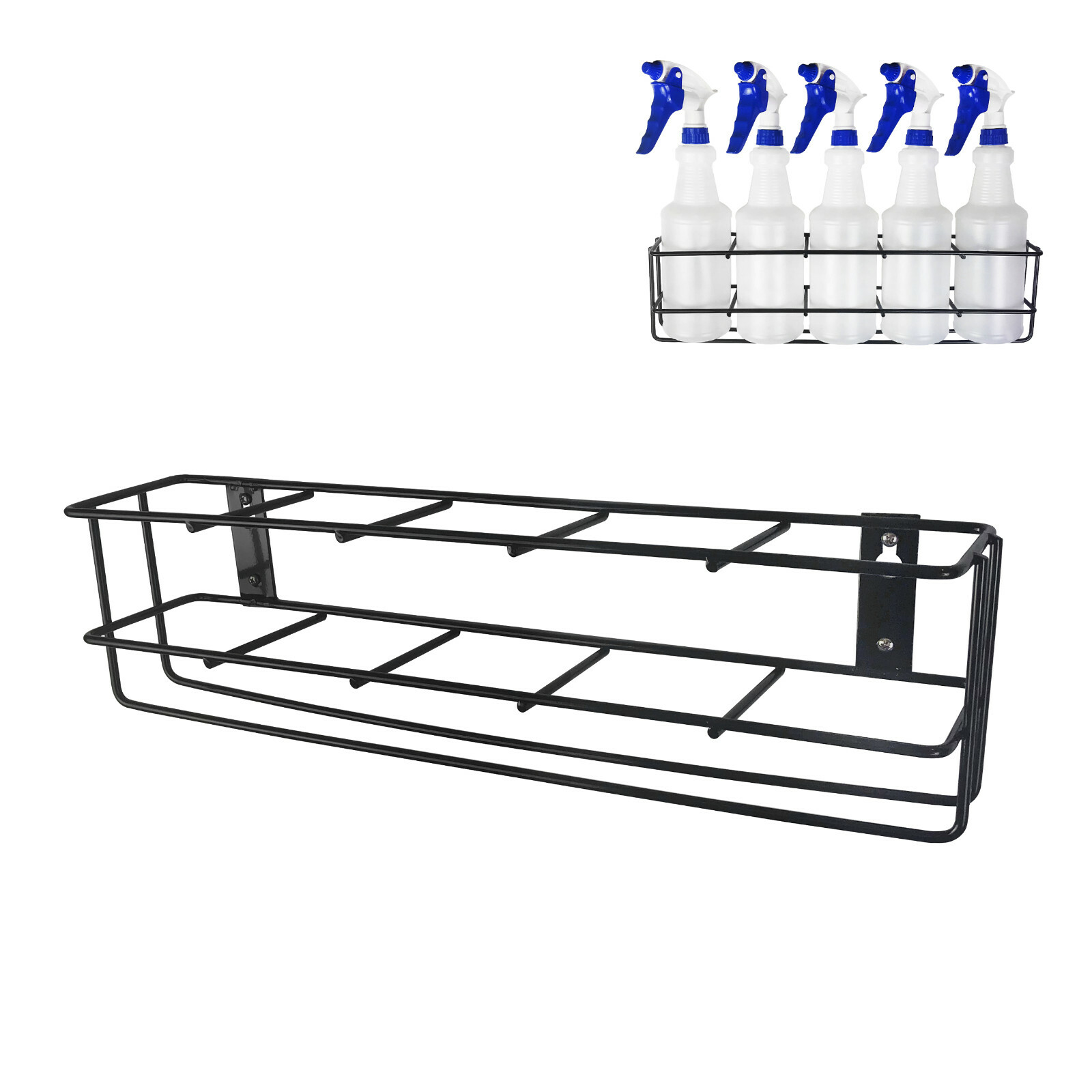 Sprayer Bottle Wall Rack - Hold 5pcs Quart Spray Bottles, Model#: QSR-5
