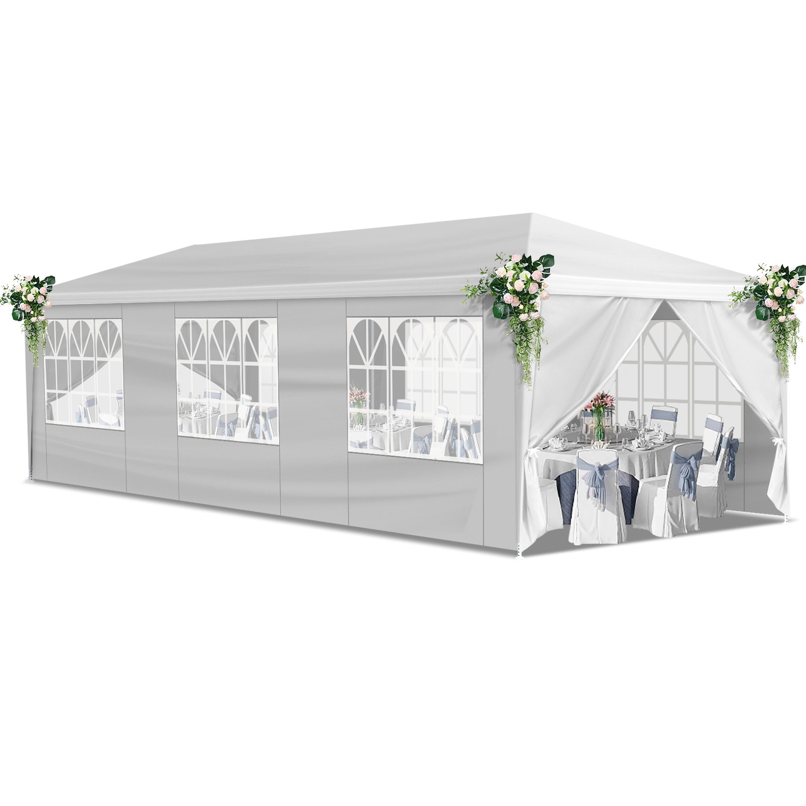 10'x30' Outdoor Gazebo Canopy Tent Wedding Party Tent Patio /w 8 Removable Walls