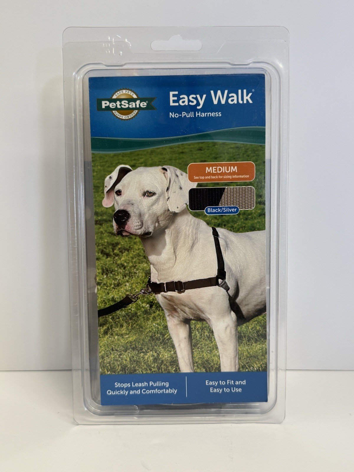PetSafe Easy Walk No-Pull Adjustable Dog Harness Medium Black/Silver