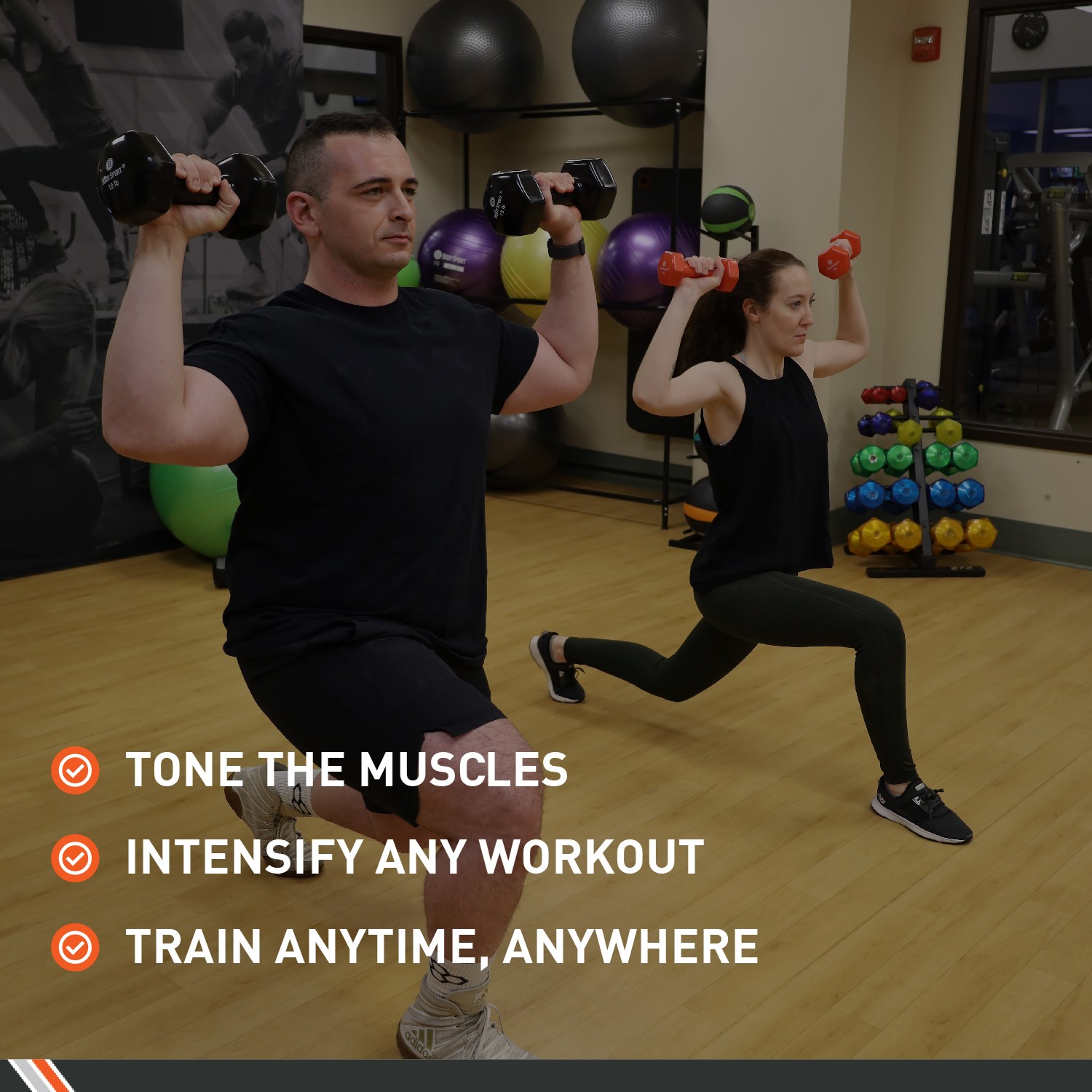 Body Sport Vinyl Coated Dumbbell – Exercises – Strength Training - 15 lb Pair