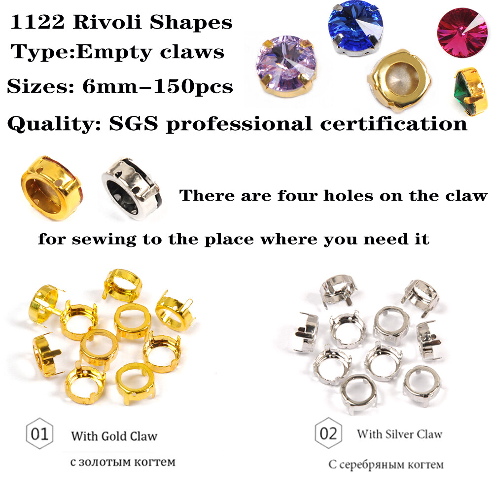 All Shape Empty Claw Setting Thicken Copper Sew on Rhinestones Base Set Sewing