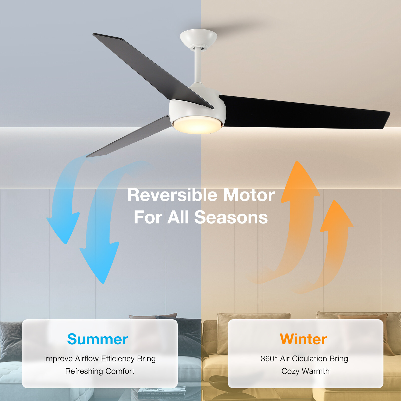 60inch Ceiling Fan With Light and Remote Control