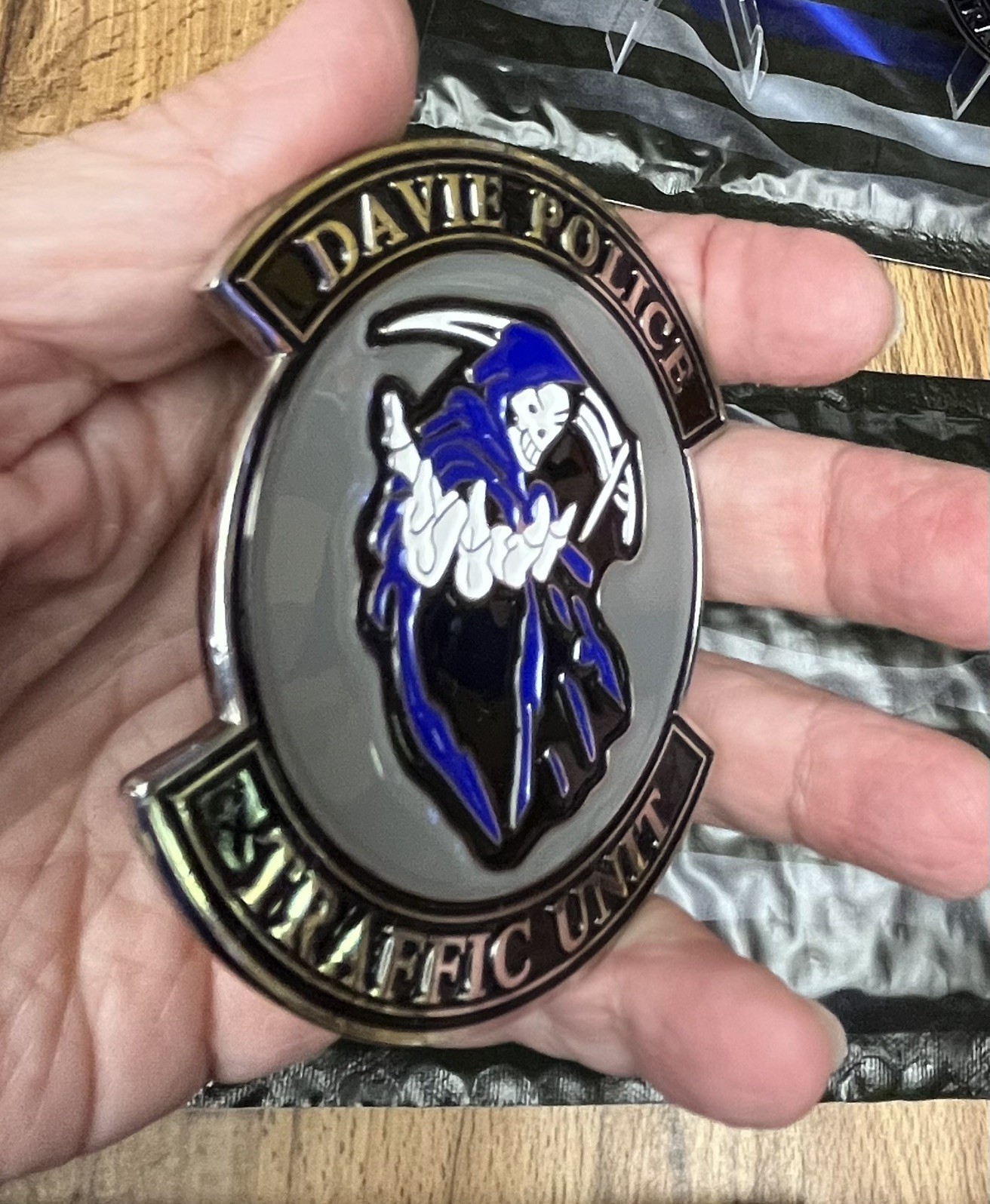 Davie Police Department Traffic Unit Reaper Challenge Coin