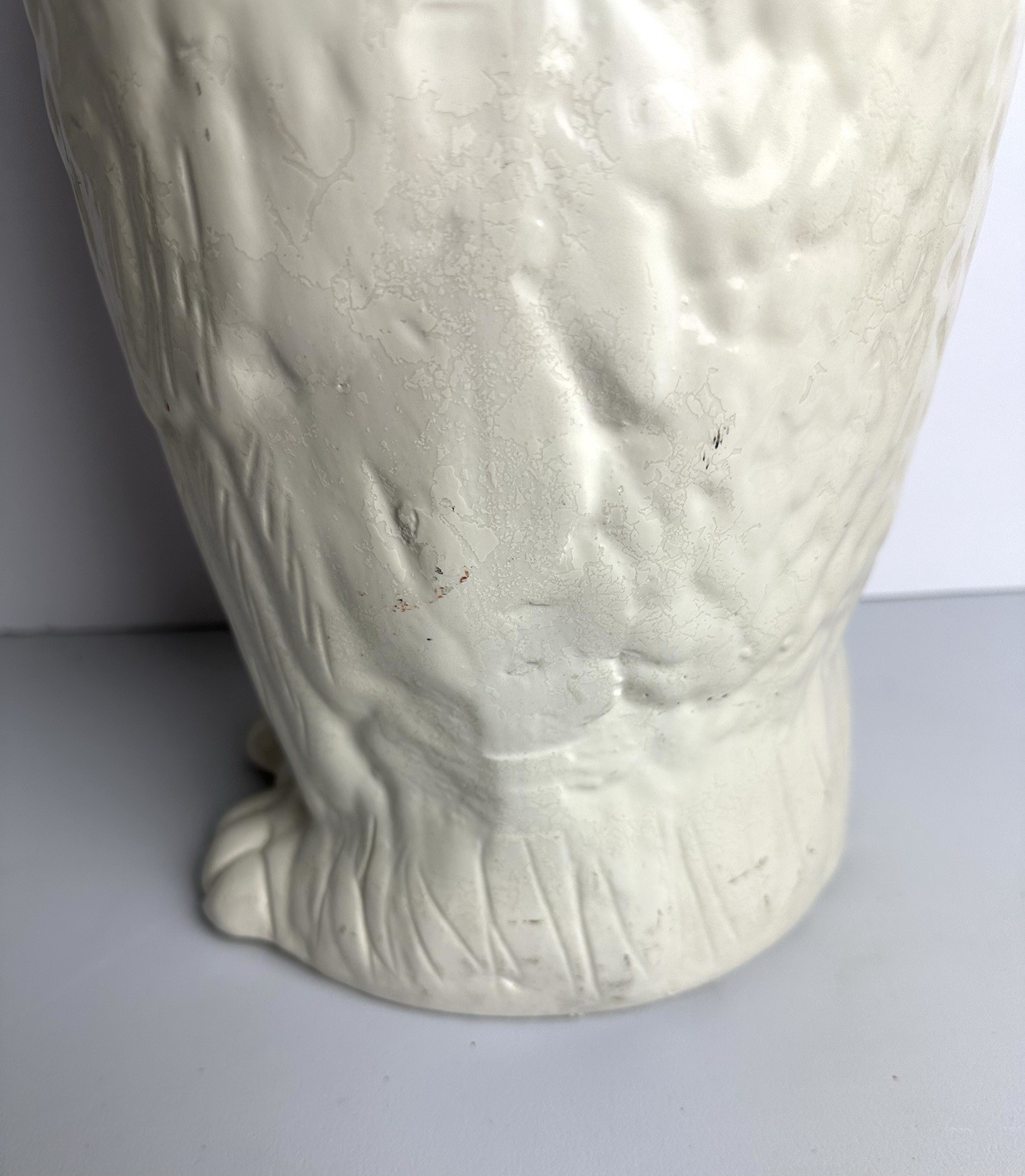 RARE Vintage Mid Century Modern 1960s Ceramic Owl Umbrella Stand Cane Holder MCM