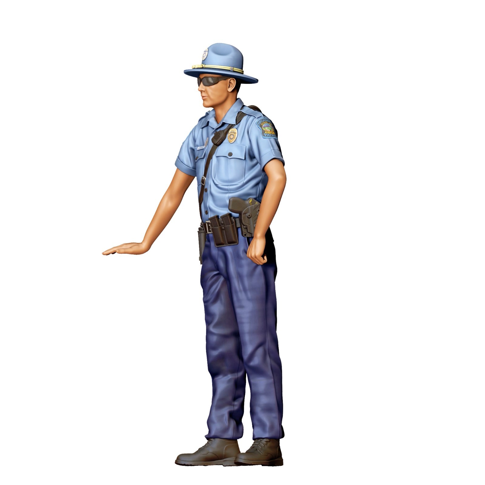 Police Officer Trooper Figure 3D Resin Print Law Enforcement Diorama Unpainted