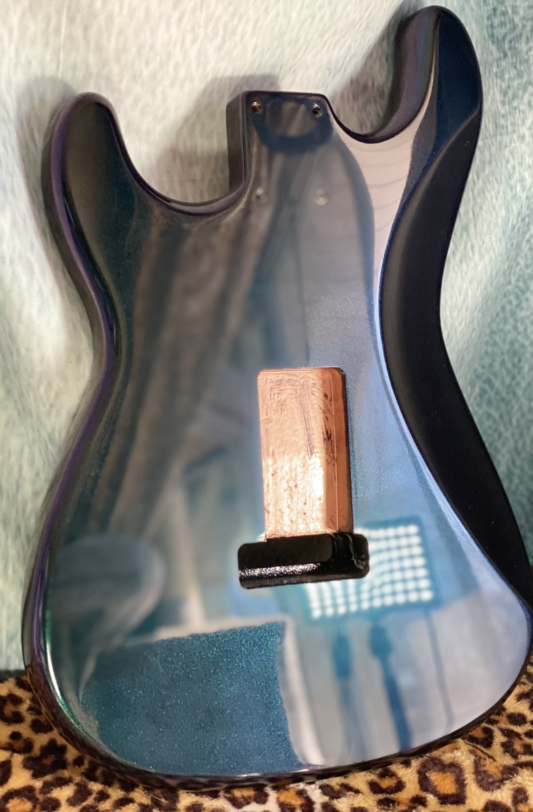 Stunning Chameleon Blue/Teal/Purple Fender Stratocaster HSH Alder Replacemt Body