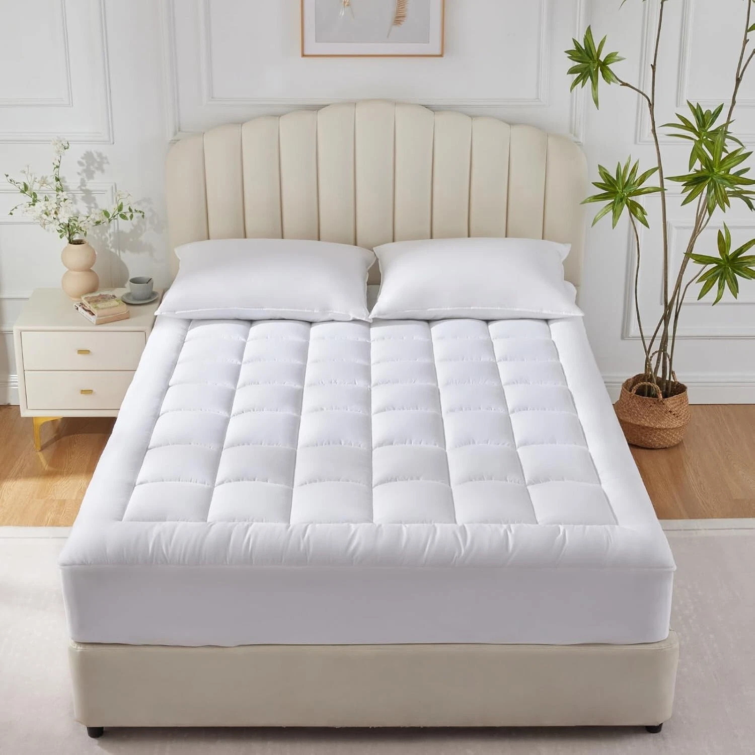 4 Inches Thick Mattress Topper Quilted Cooling Mattress Topper Pad MATTRESS PAD