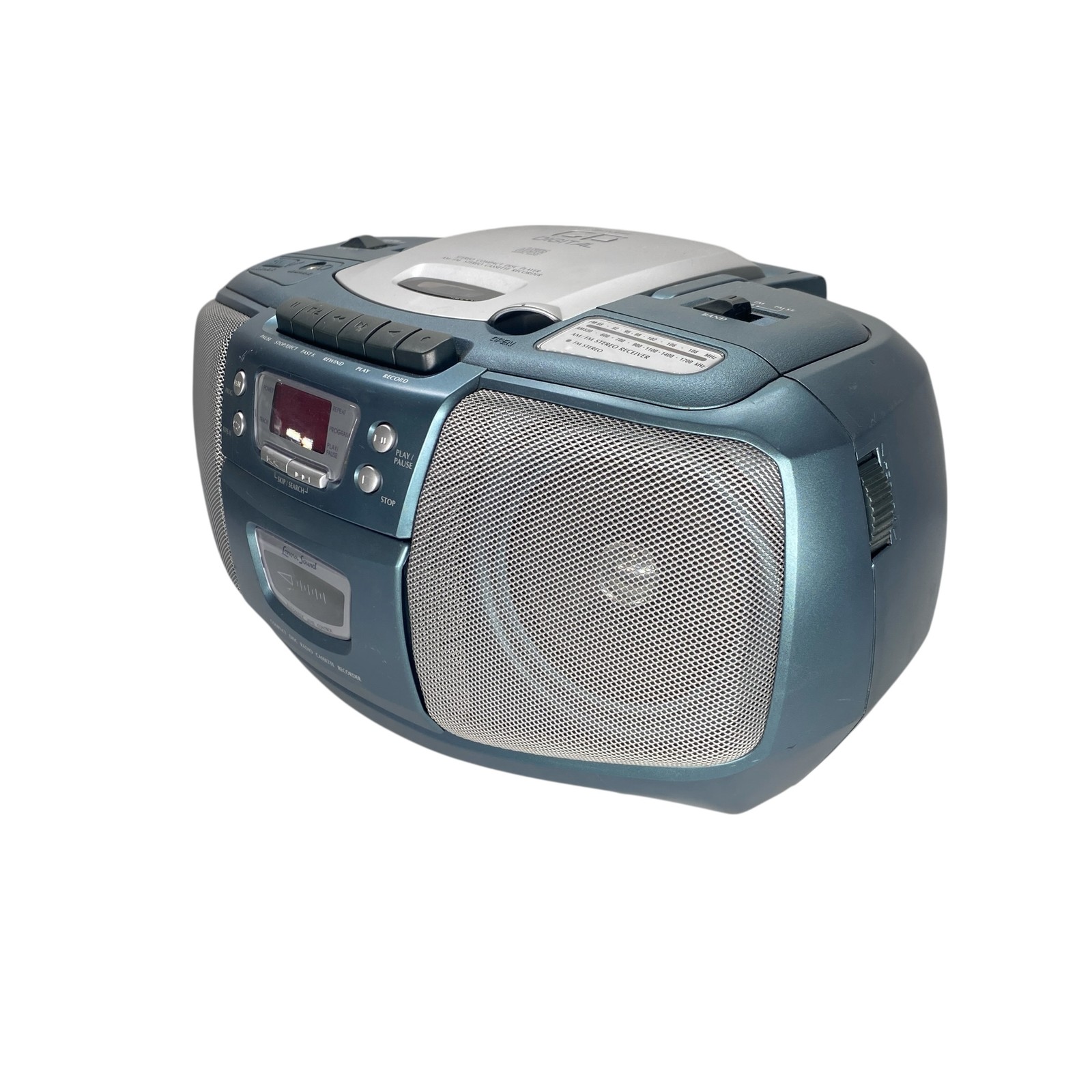 Ionexx Sound Portable CD Cassette Player Recorder AM/FM Radio Boombox Teal 2001