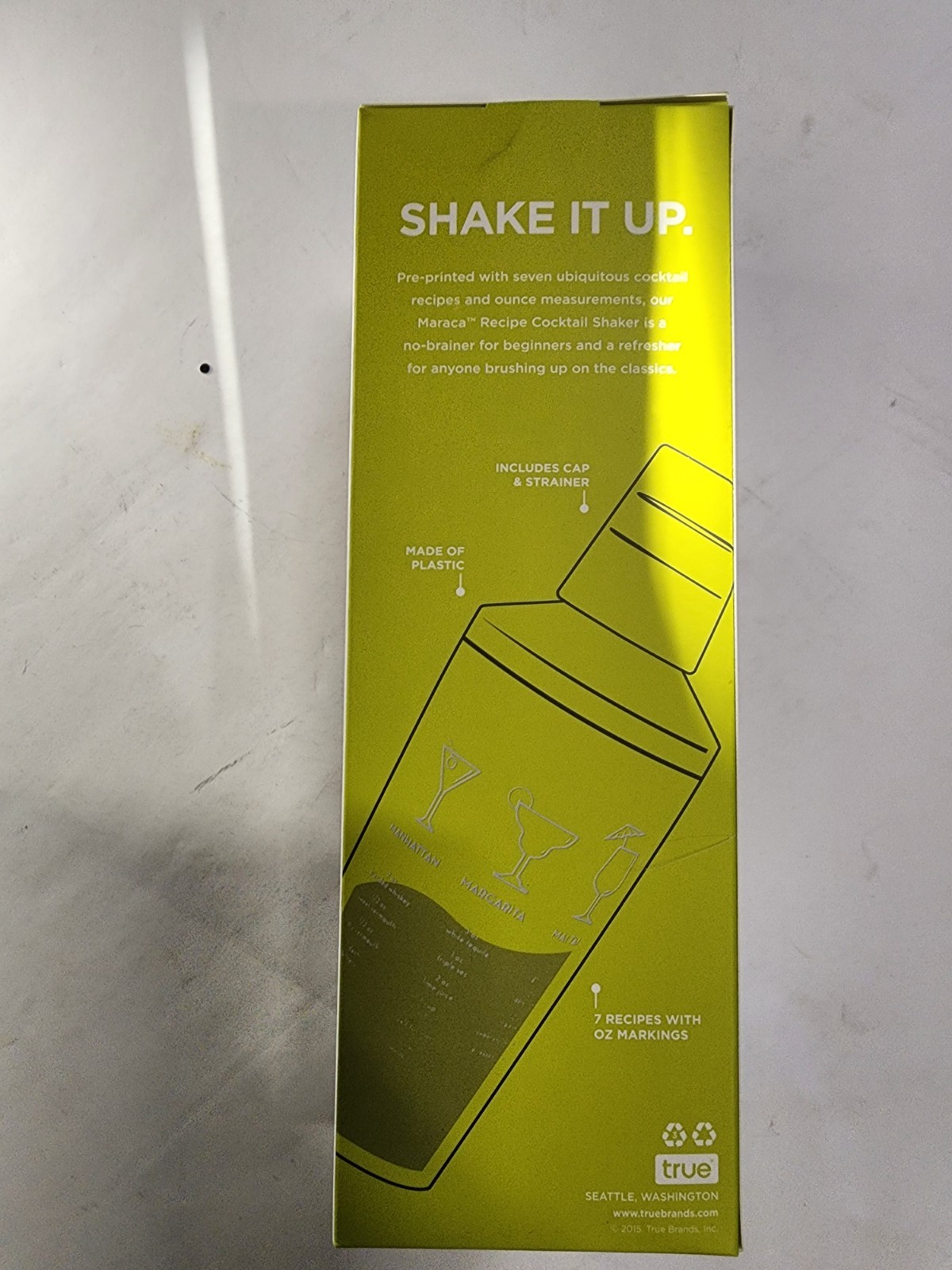 NEW True Maraca 16oz Recipe Cocktail Shaker | Bar Mixer Drink Maker Party