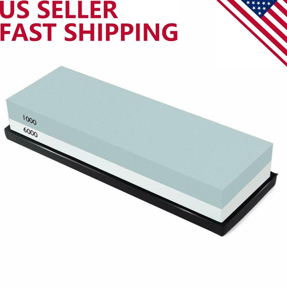 Knife Sharpening 1000/6000 Grit Stone Kitchen Double Side Polishing Sharpener US