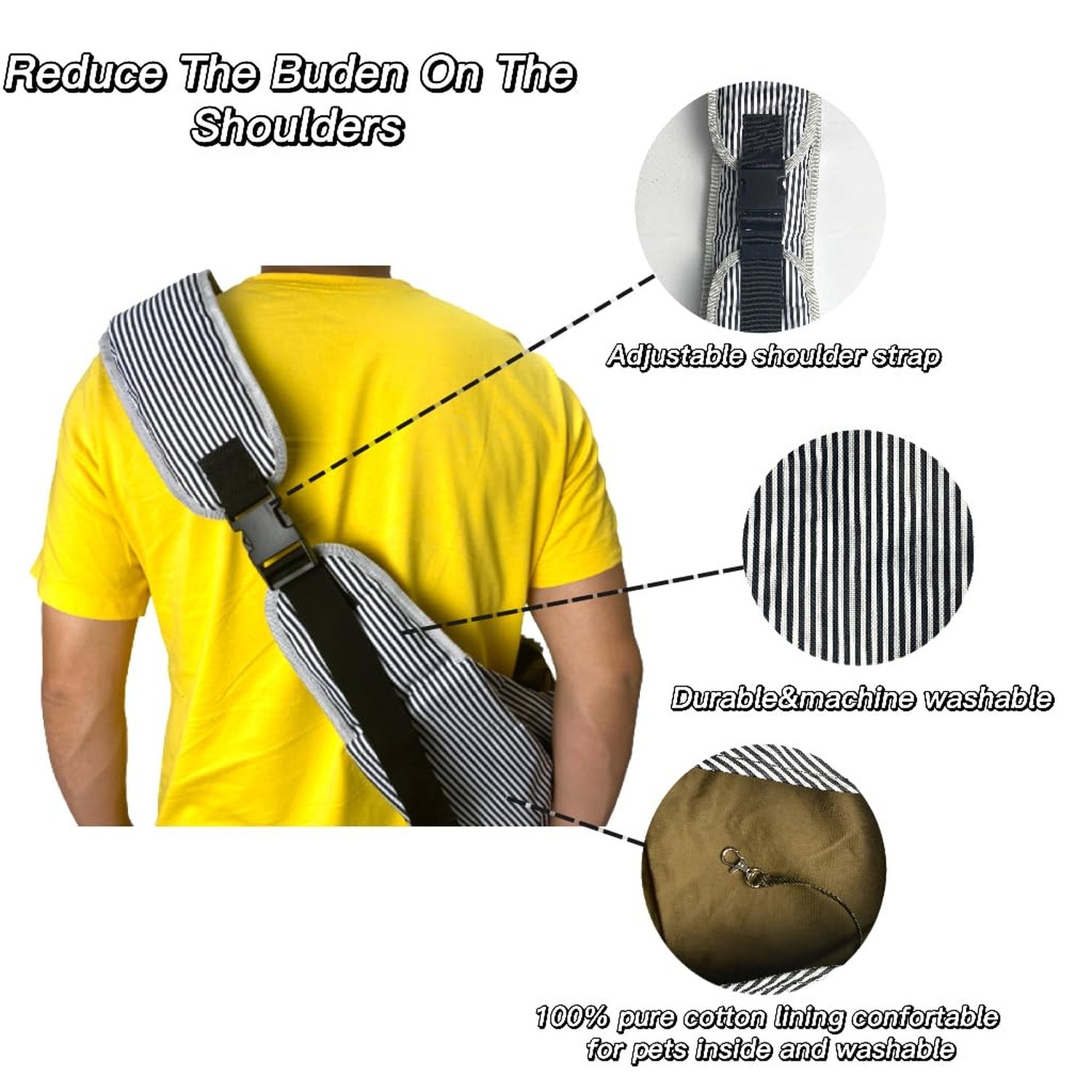 pet Carrier Comfortable pet Sling Backpack for Small Dogs and Puppy Adjustabl...