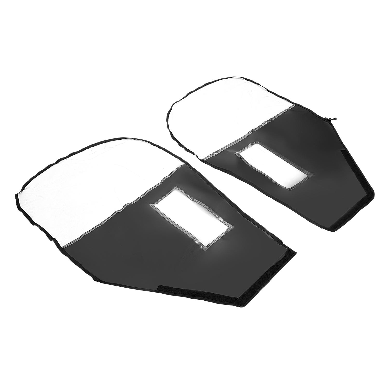 Black+Clear Soft Door UTV Cab Enclosure For 15 Kawasaki Mule 600 610 4x4 XC