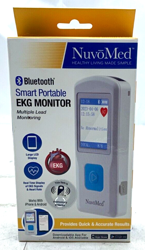 NuvoMed - Bluetooth - Smart Portable EKG Monitor - New In Box!