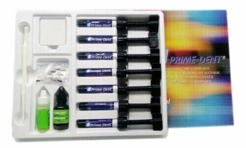 Prime Dent Visible Light Cure Hybrid Composite 7 Syringe Kit