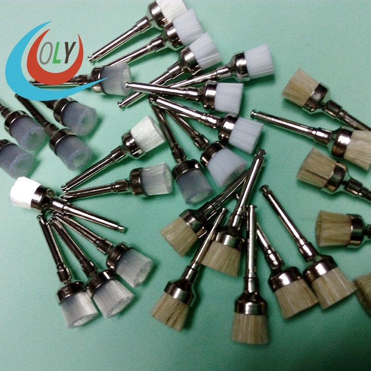 100Pcs/Pack Dental White Nylon Bowl Polishing Polisher Prophy Brushes Flat