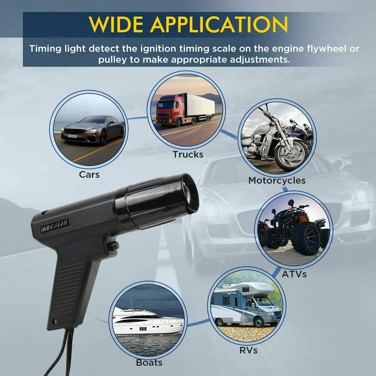 Car Motorcycle 12V Petrol Engine Ignition Inductive Timing Light Strobe Lamp Gun