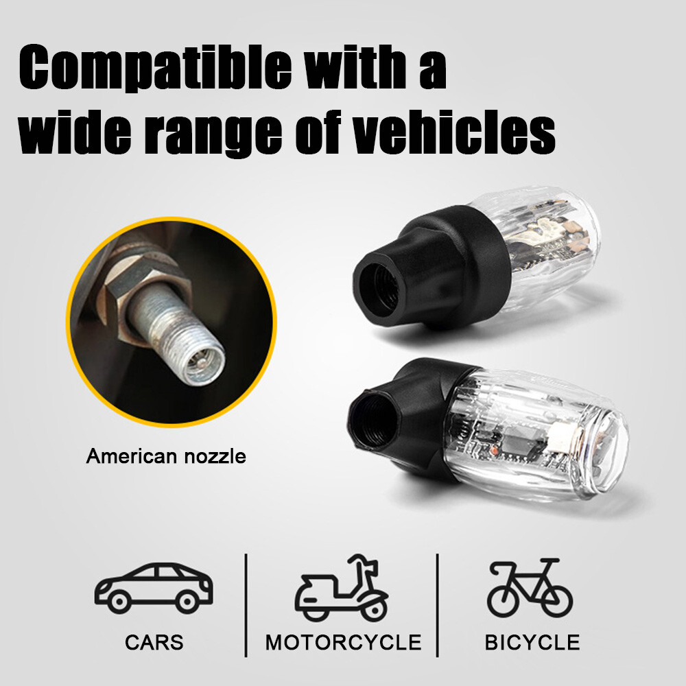 4Pcs Wheel Colorful Tire Light Valve Stem Cap Flashing Car Truck Motorcycle Bike