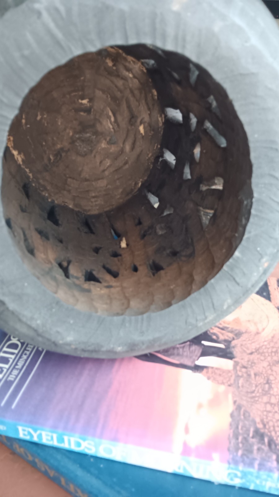 African Hand Carved Hollow Relief Footstool...Unique Piece of African Decor!