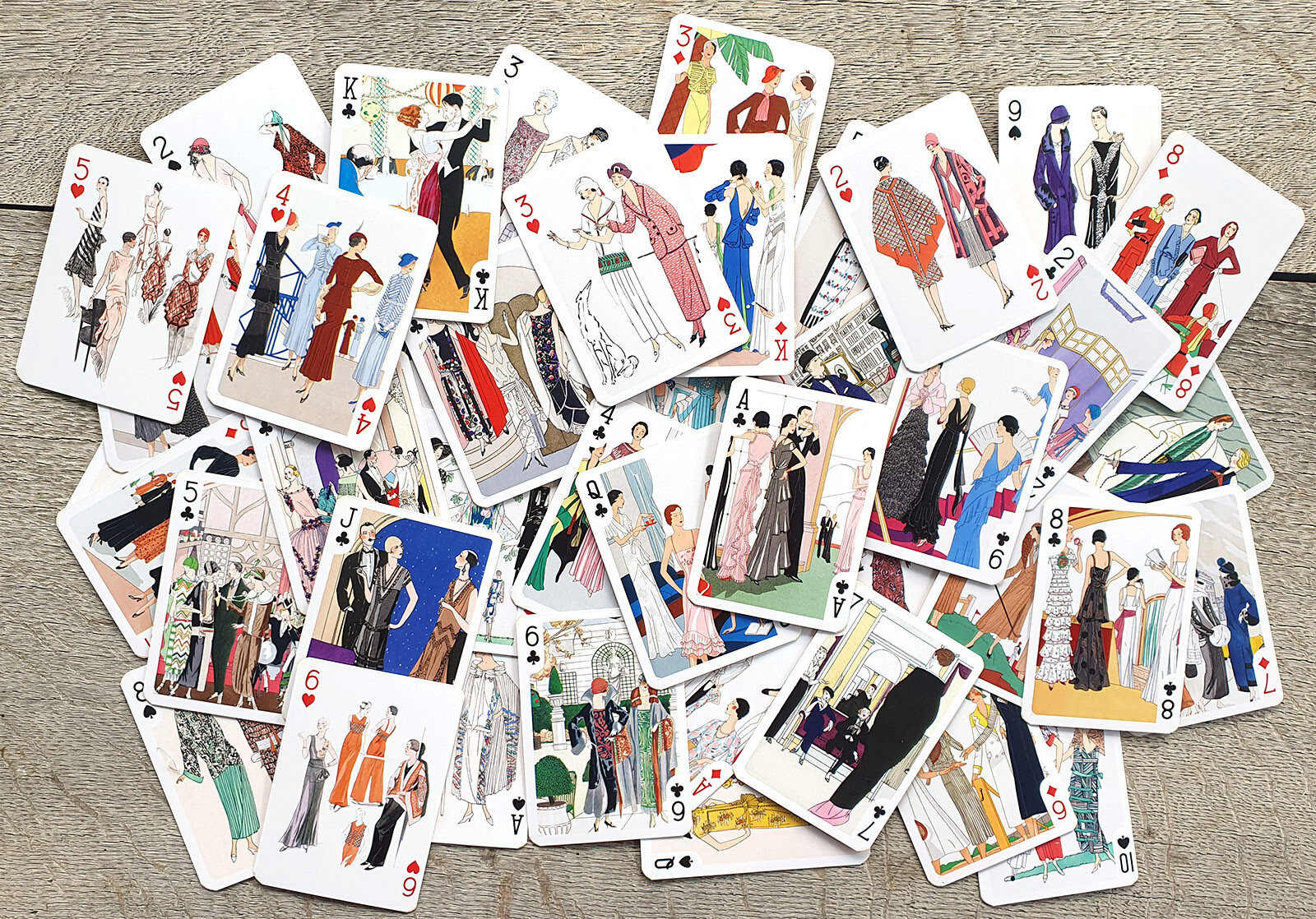 Playing Cards (Poker Deck 54 Cards) ART DECO FASHION Vintage Clothing Art 129