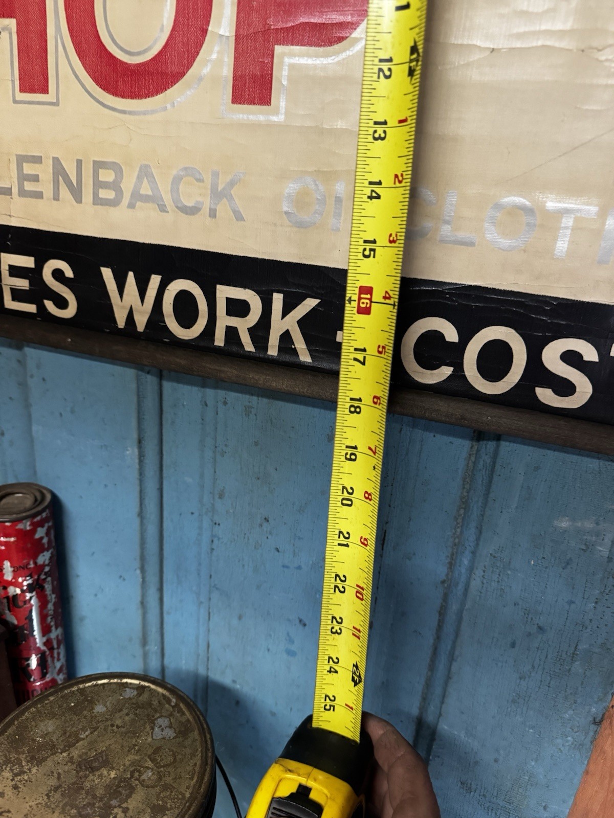 Vintage Store Display Sign Banner Columbus Oil Cloth Kitchen antique