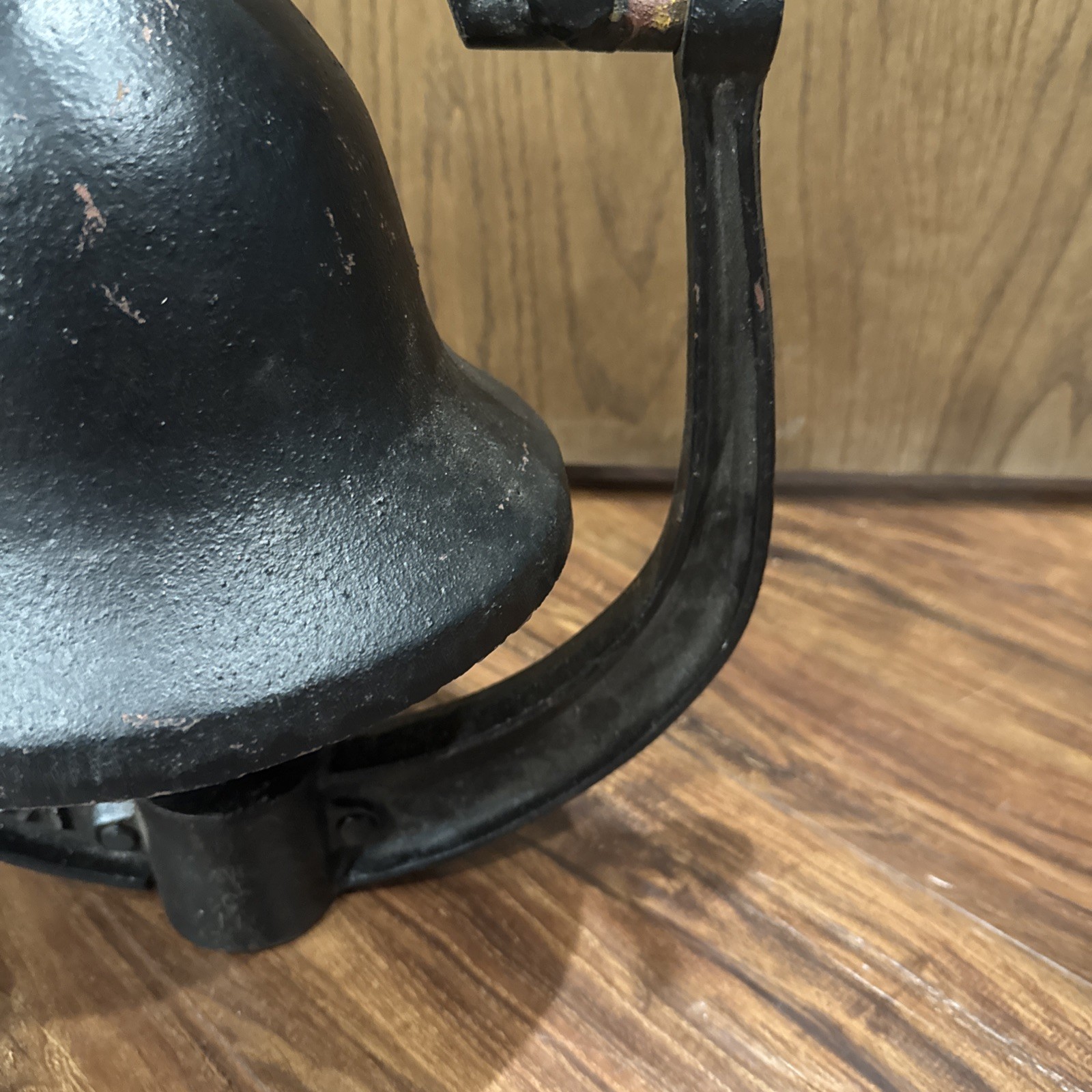 Antique Cast Iron USA Farm School Dinner Church Bell With Yoke 8.5” inches