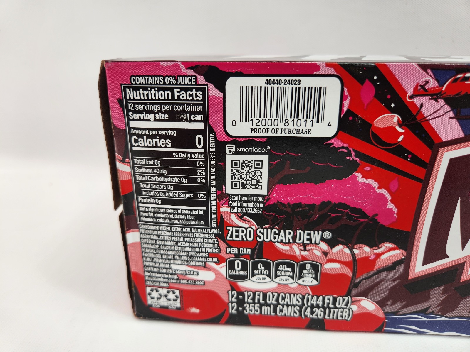 Zero Sugar Code Red Mountain Dew 12 Pack New Logo 12 Cans