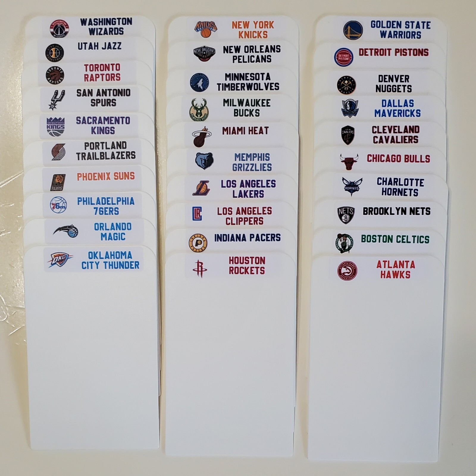 (30) TALL Sports Card Dividers with 30 FREE NBA Teams Logos Labels