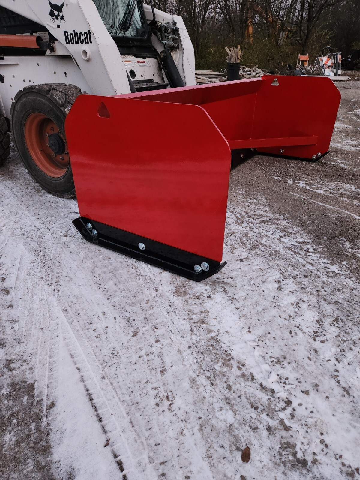 Snow Pusher Box Skid steer Plow Box CAT Case FREIGHT $200 fee distance upgrade