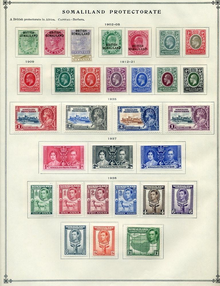 Somaliland Protectorate Collection on complete Scott International Pages to 1940