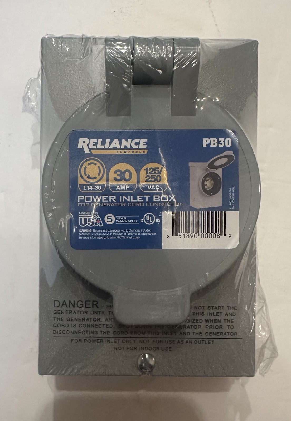 Reliance Controls Generators Up to 7,500 Running W PB30 30-Amp NEMA 3R Power