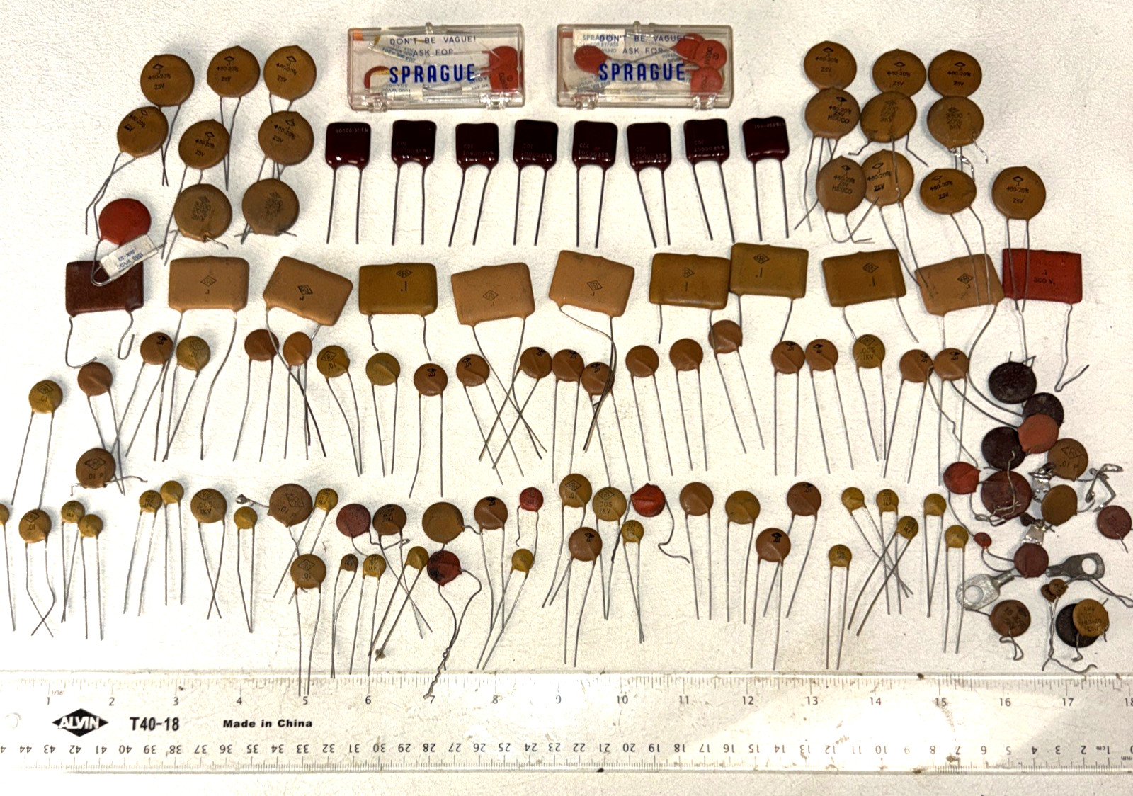 Assorted Lot of 100+ Ceramic Disc Capacitors - Variety Values, Power & Brands