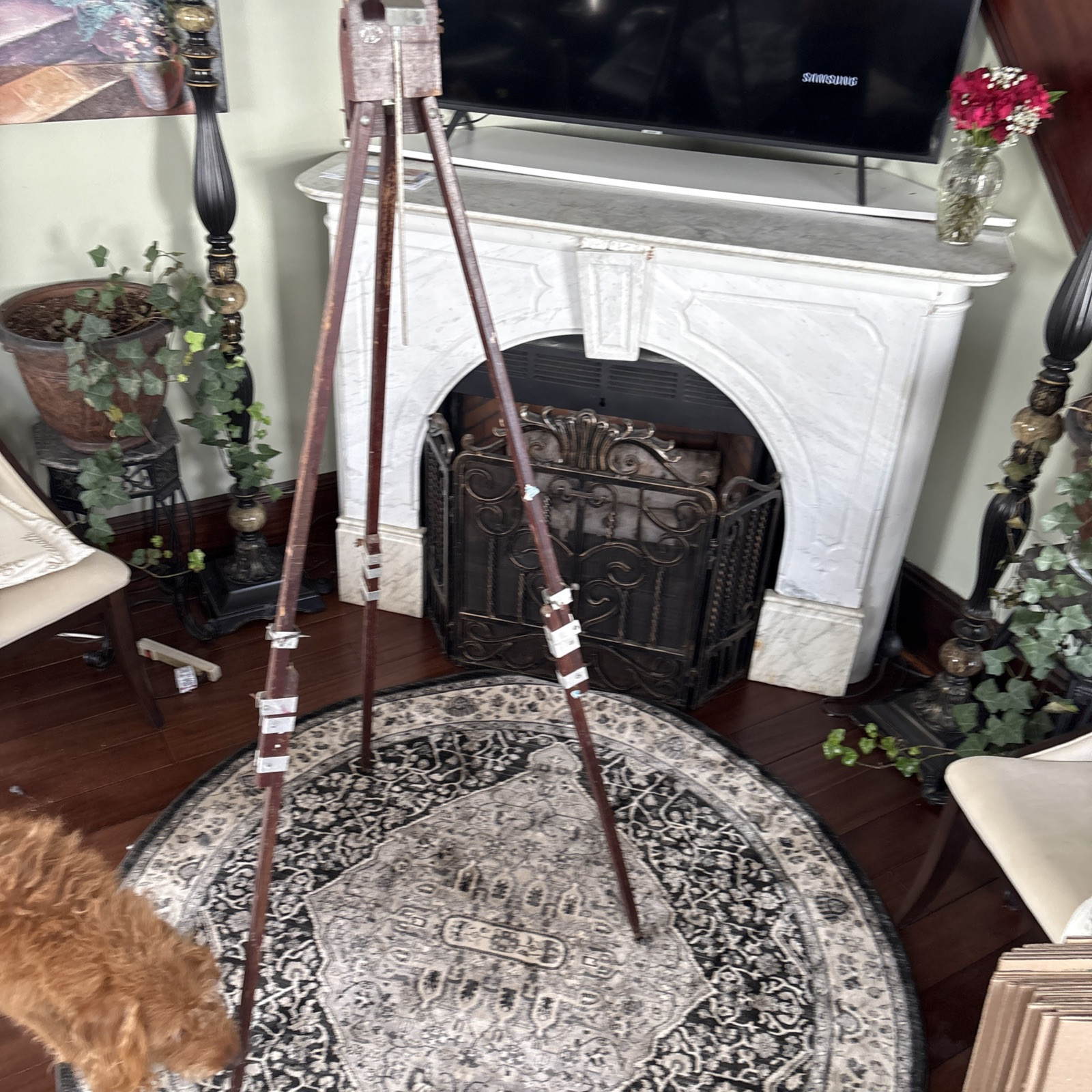 Vintage Anco Bilt 64” Adjustable Brown Wood Artist Painting Easel