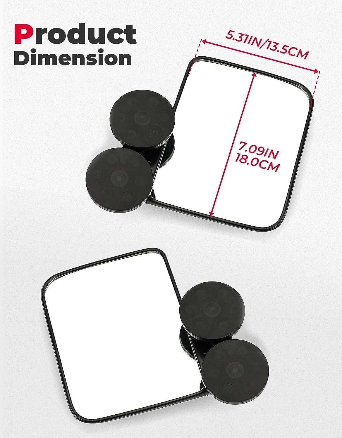 2PC Tractor Rear Side Mirrors Rated Magnetic Mirror 114Lb For Kubota John Deere