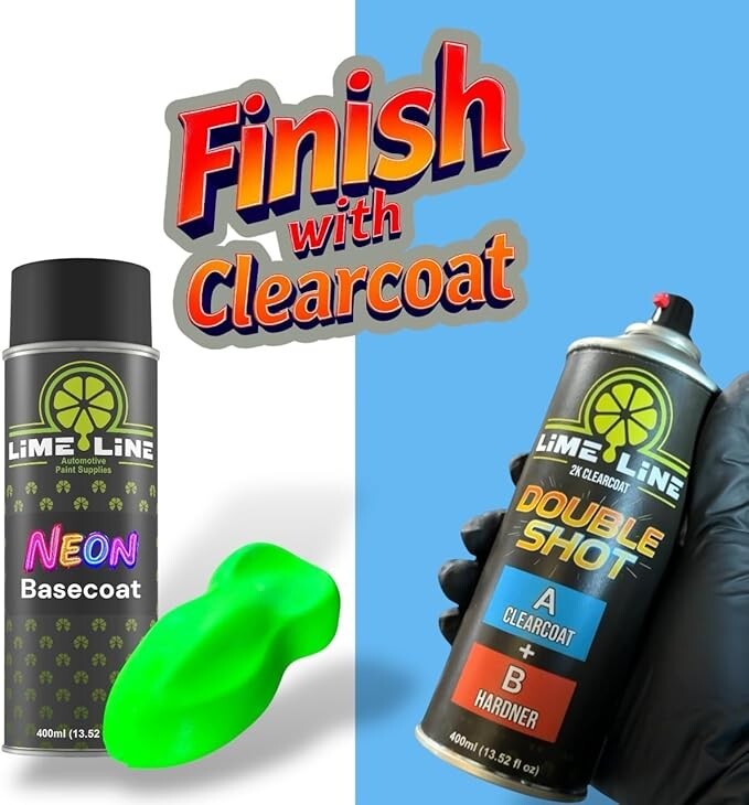 LiME LiNE Automotive Neon Yellow Basecoat Spray Paint - 14 Oz