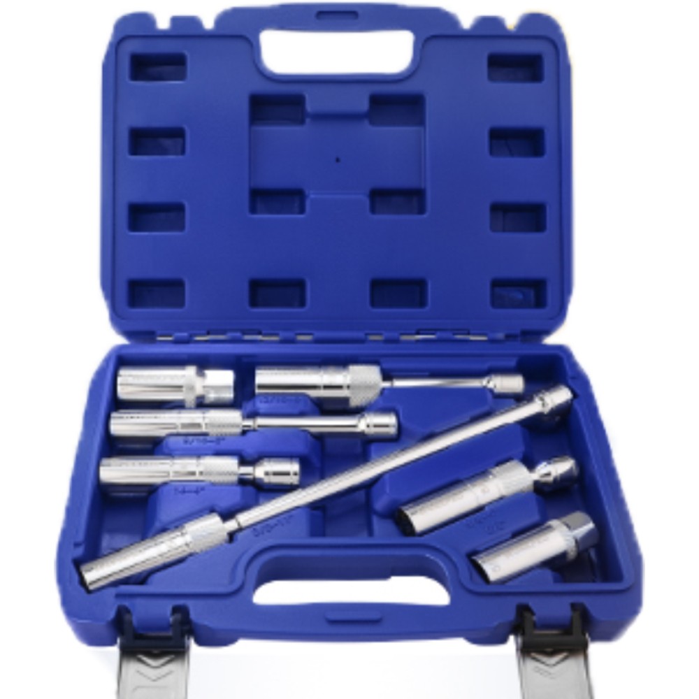 WORKPRO 3/8" Drive 7 PCS Magnetic Swivel Spark Plug Socket Set Thin Wall Sockets