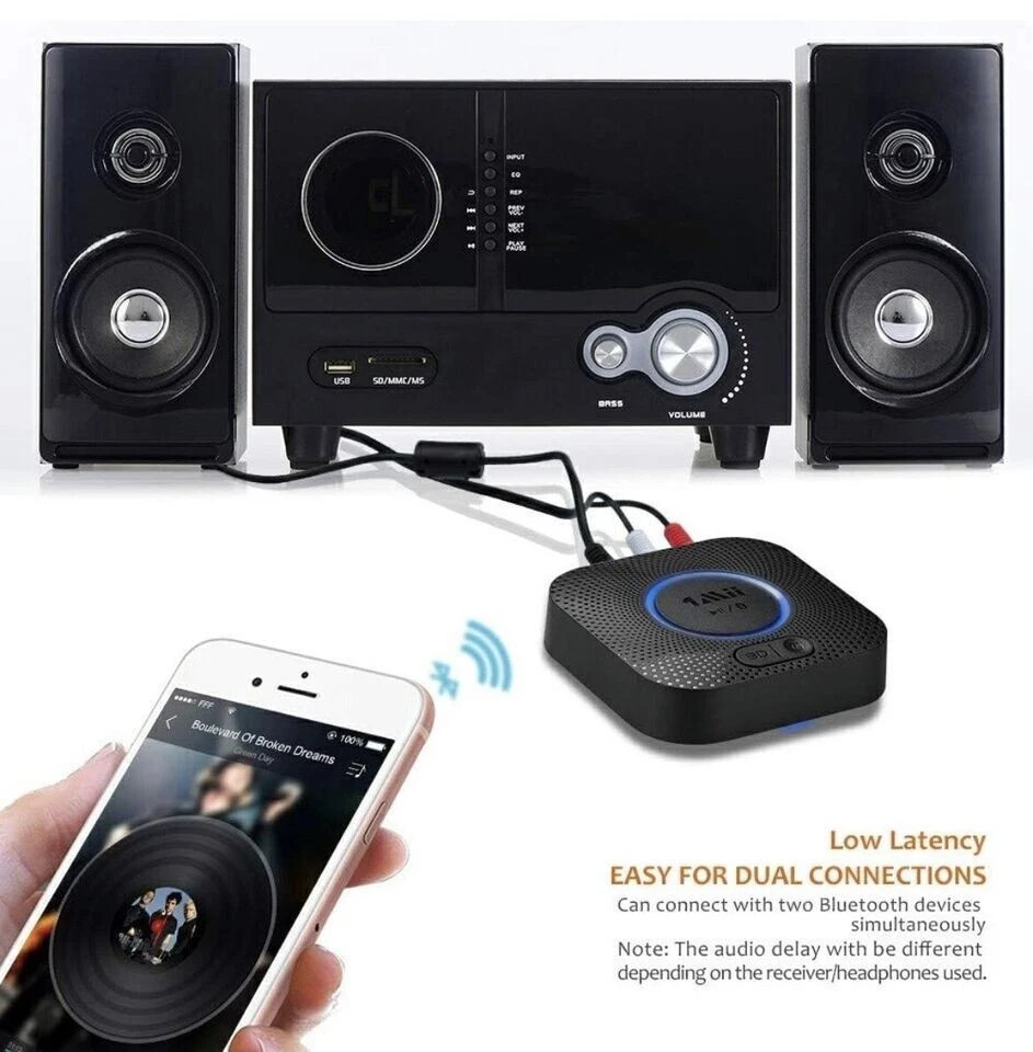 1Mii B06 Plus Bluetooth 5.0 Receiver HiFi Wireless Audio Adapter for Home Stereo