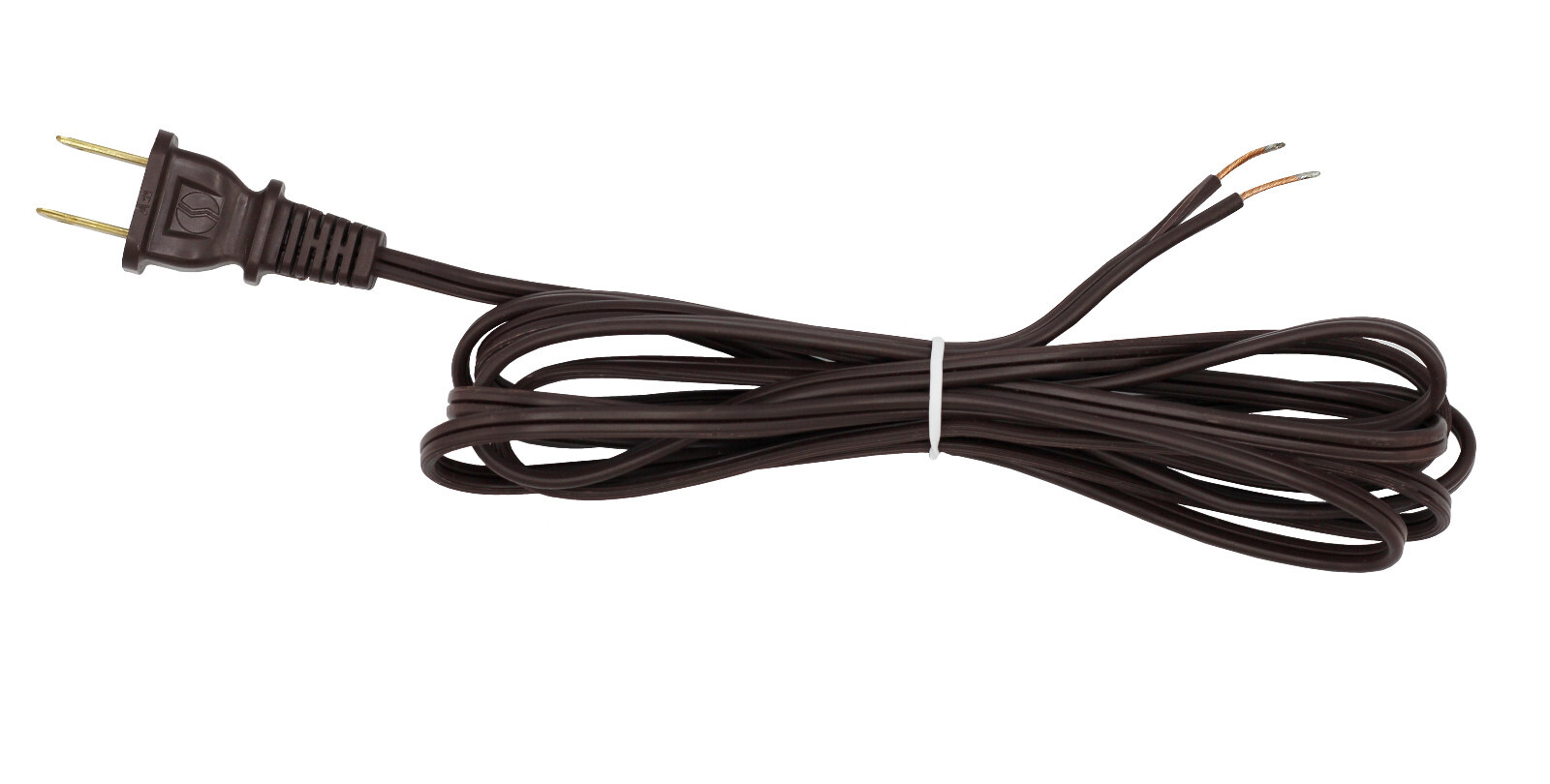 Brown Lamp Cord, 12 Foot Long Replacement Repair Part, 18/2 SPT-1 Wire