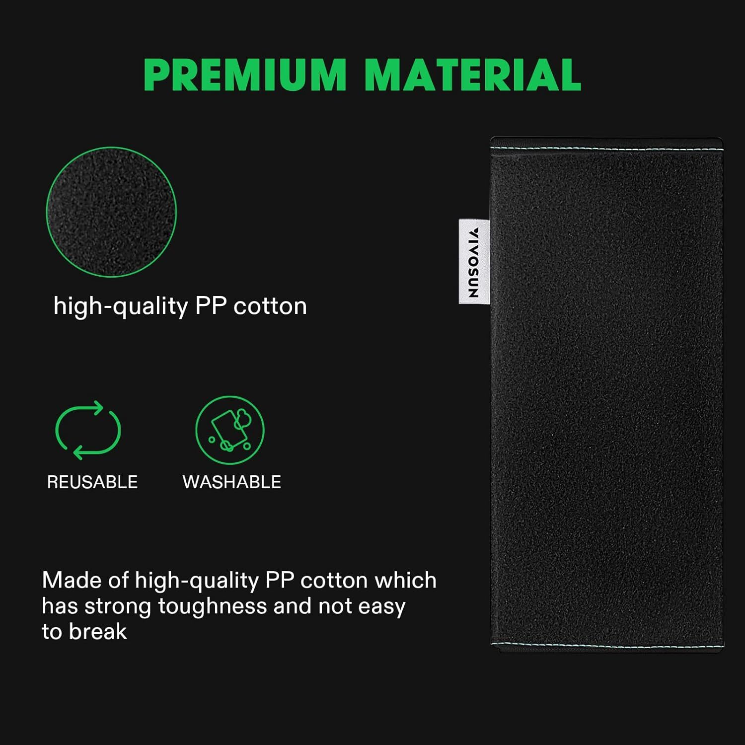 VIVOSUN 4"/6"/8" PP Cotton Prefilter for 4/6/8 inch Carbon Filter Black/White