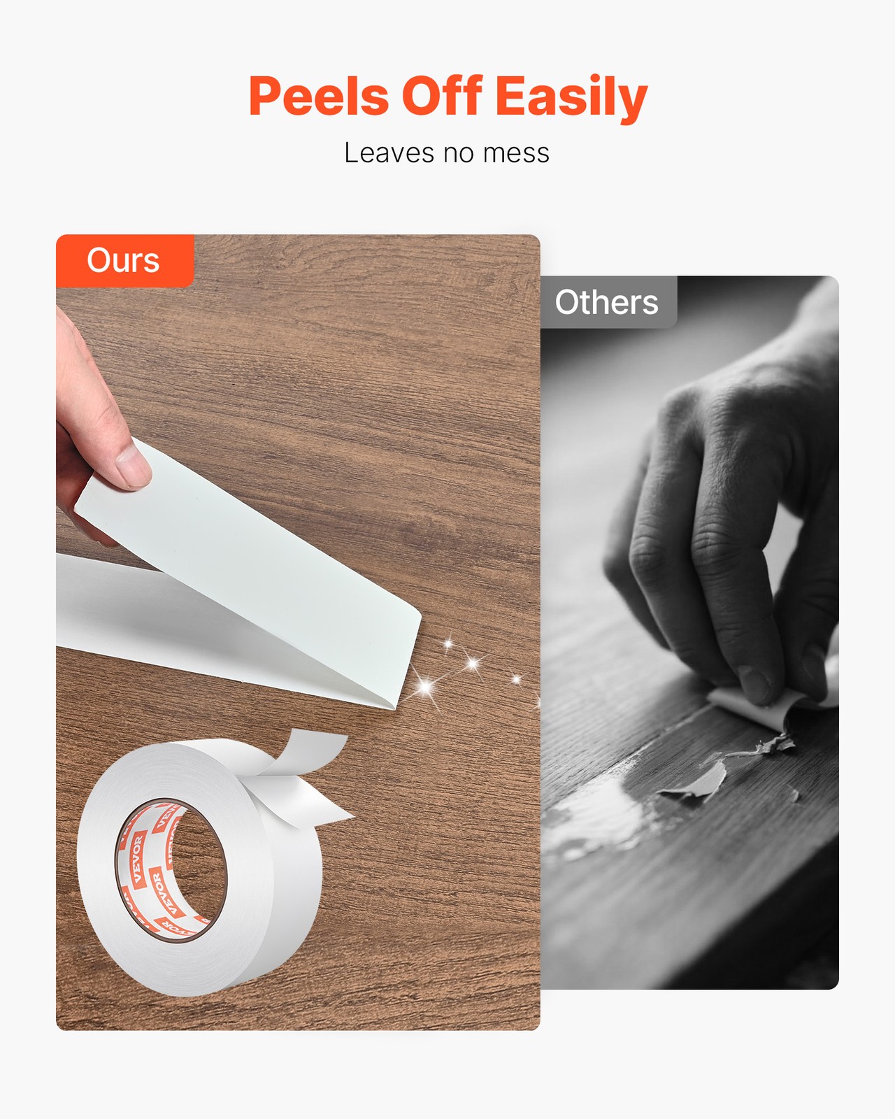 VEVOR Double Sided Carpet Tape Rug Tape 2 Inch x 30 Yards for Area Rugs Carpets