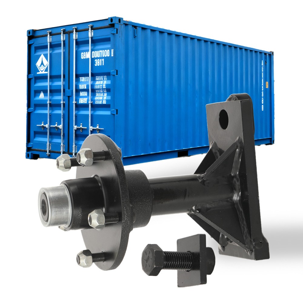 5x 5.5 Lug Shipping Container Wheels Bolt-on Spindle Kit US