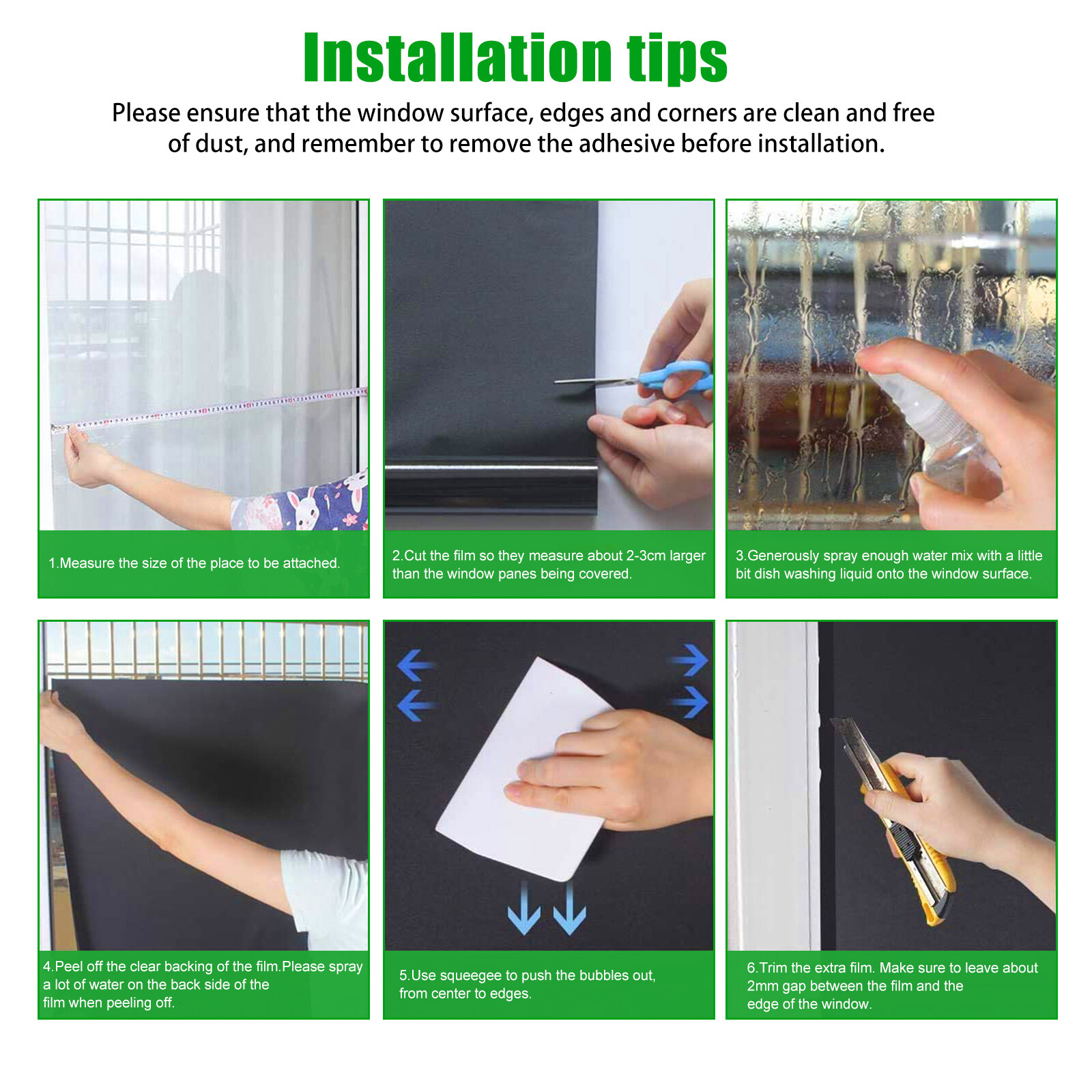 Static Cling Blackout Window Film 100% UV Blocking Thick Black Tinting Sun Cover