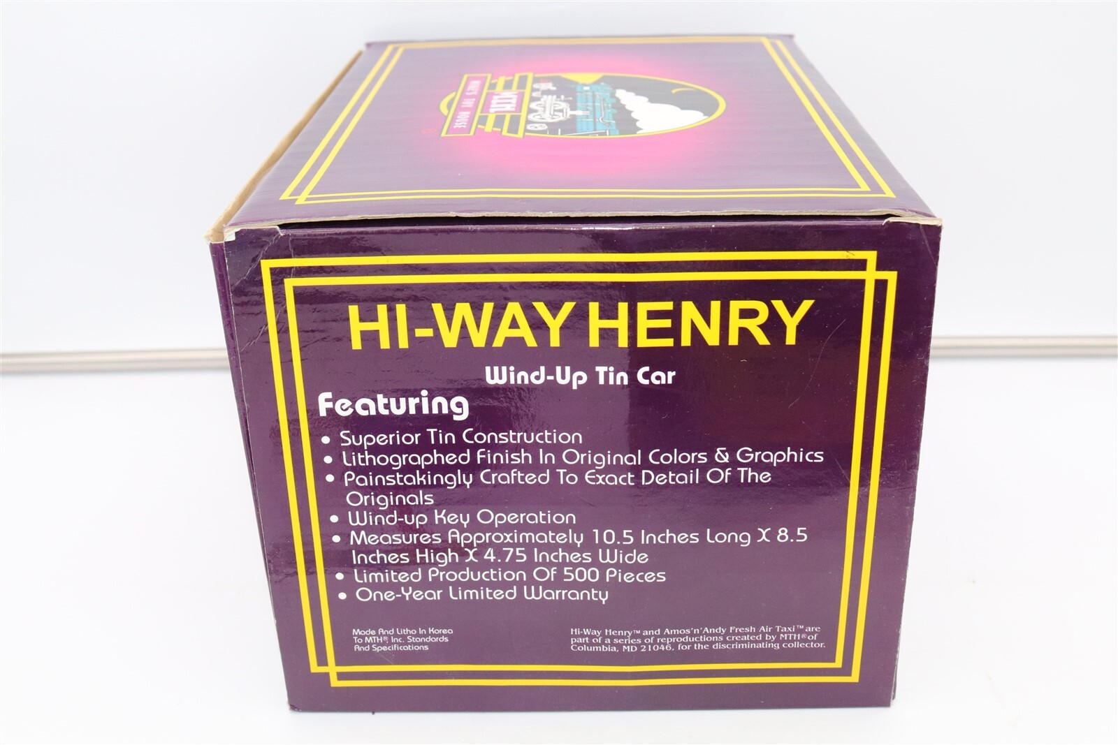 MTH HI-WAY HENRY WIND UP TIN CAR in ORIGINAL BOX - of 500 L