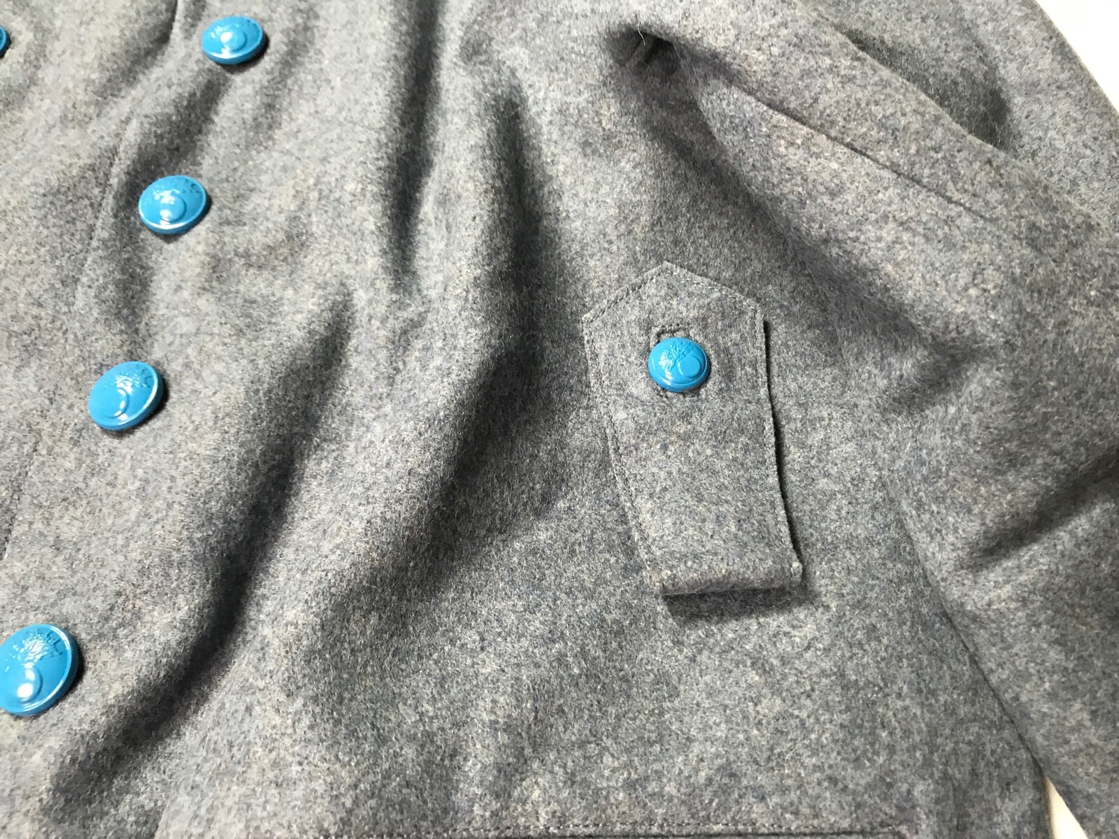 WWI FRENCH M1915 HORIZON BLUE WOOL WINTER OVERCOAT GREATCOAT- SIZE 3 (42-44R)