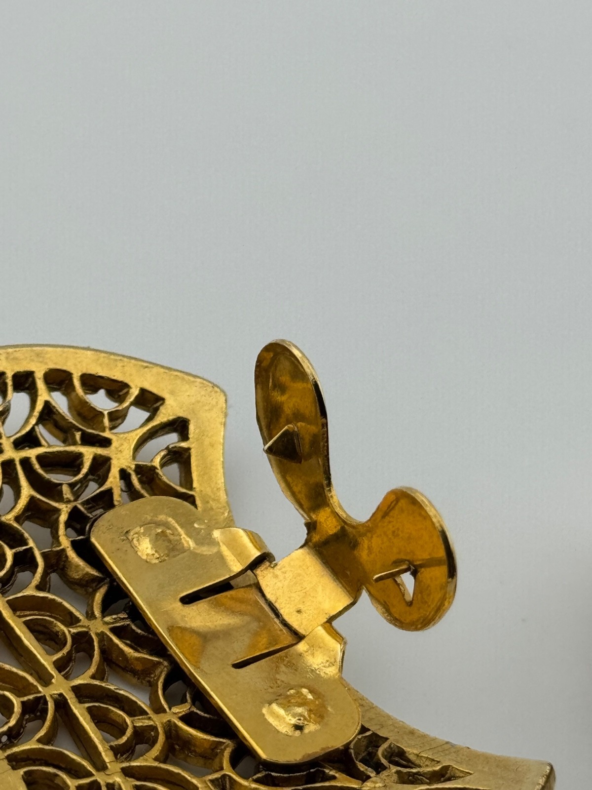 Vintage Musi Shoe Clips Gold Tone Signed