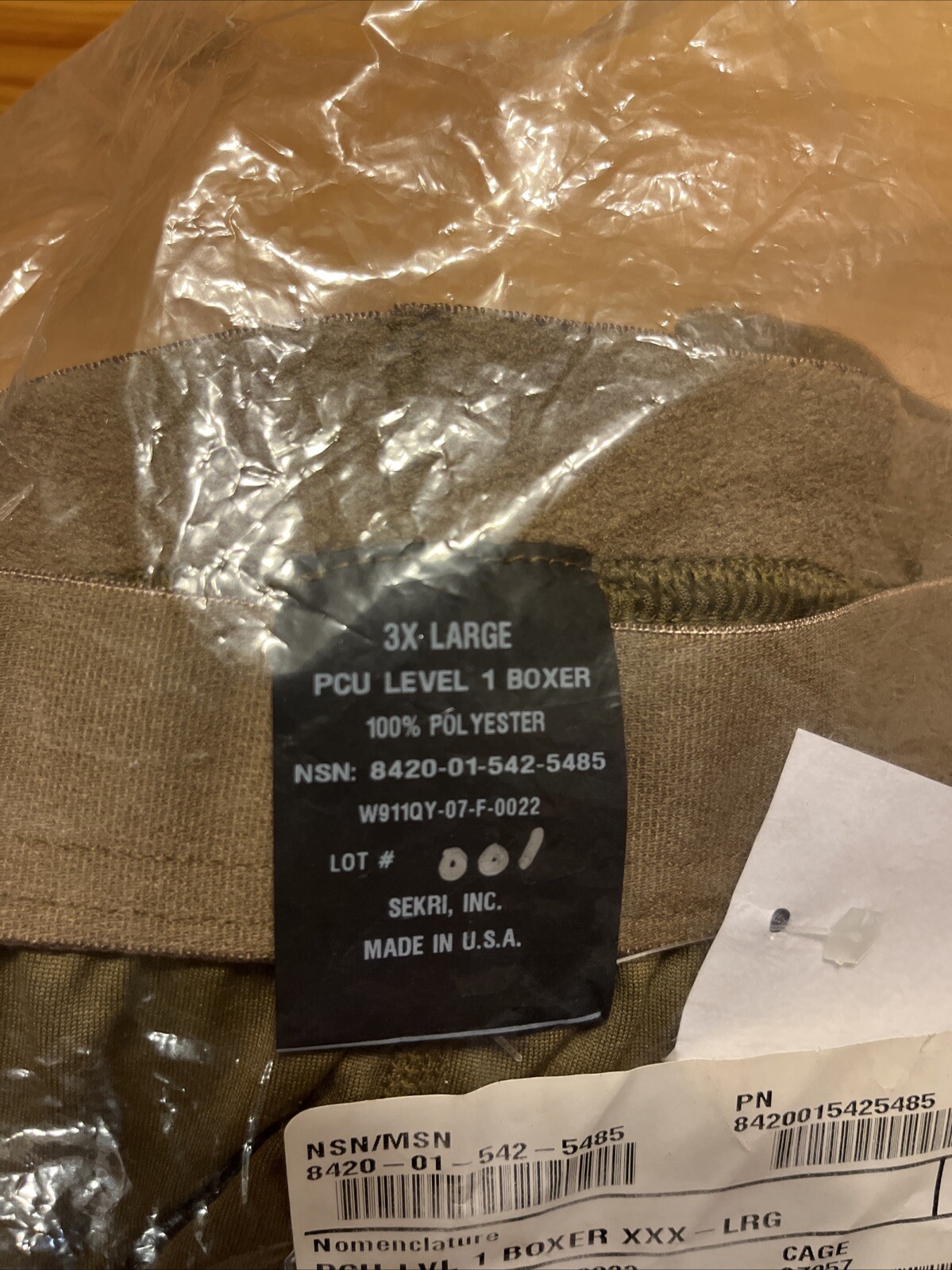 US Military Men's SEKRI PCU LEVEL L1 Boxer Briefs Shorts Underwear 3XL Large/REG