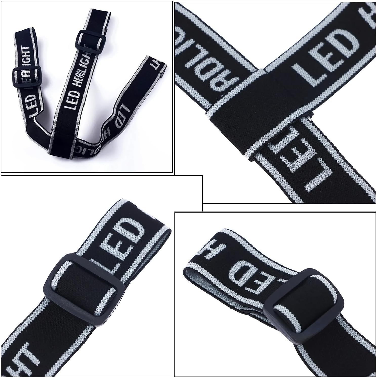 1 or 4 Pack Headlamp Strap Replacement Headband Head Lamp Elastic Head Band Belt